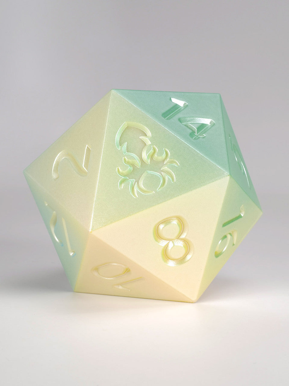 Ombre Sunshine to Sky Blue 55mm D20 Dice